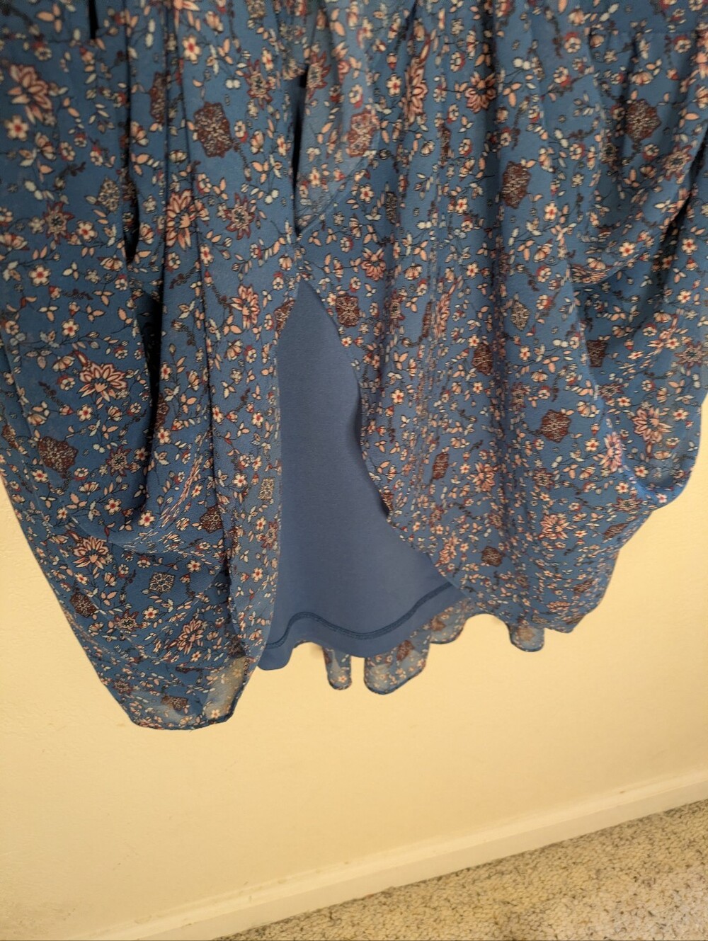 dip Blue Floral Smocked High-Neck Midi Dress - Picture 7 of 8